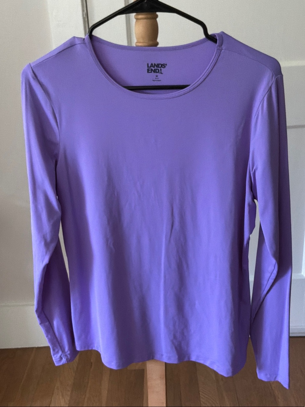 Lands' End Long-Sleeve Crewneck Top in Lavender